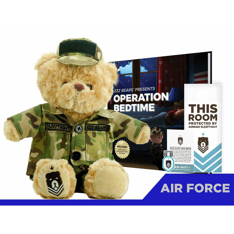 Airman Sleeptight - Air Force Teddy Bear with Storybook & Sleep System - ZZZ BEARS - 