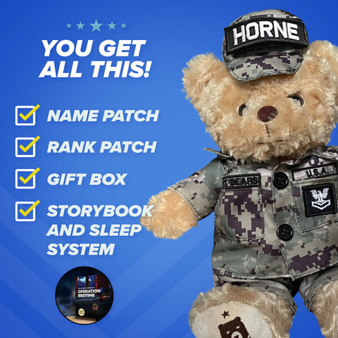 Navy Teddy Bear Cammo Personalized Bundle - ZZZ BEARS -