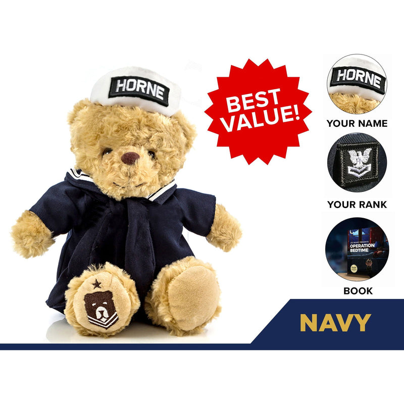 Navy Teddy Bear Personalized Bundle - ZZZ BEARS - 