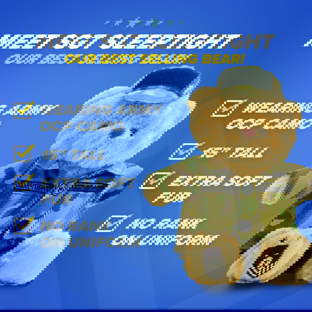 Sgt. Sleeptight -  Army Teddy Bear - ZZZ BEARS - 