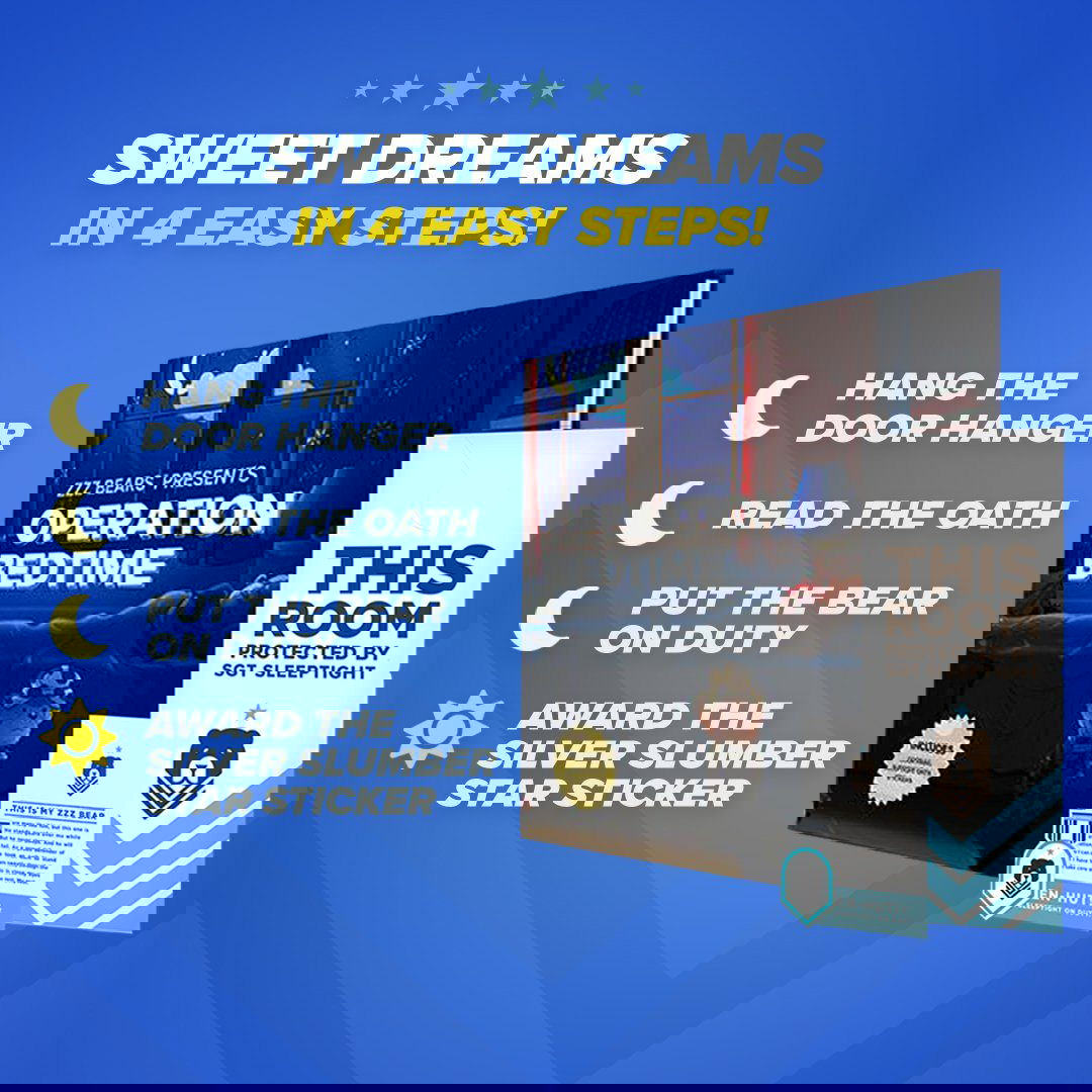 Sgt. Sleeptight -  Army Teddy Bear with Storybook & Sleep System - ZZZ BEARS - 