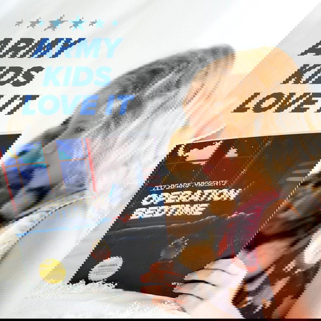 Sgt. Sleeptight -  Army Teddy Bear with Storybook & Sleep System - ZZZ BEARS - 